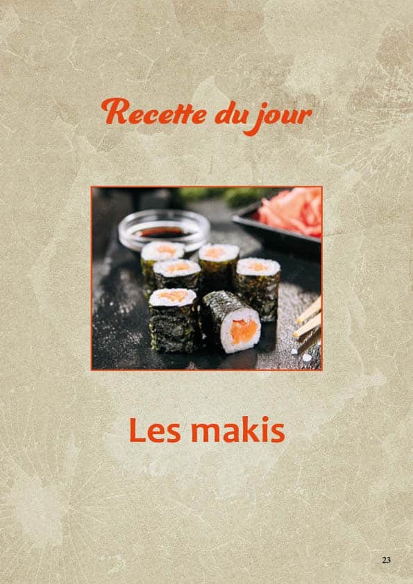 étape recette makis